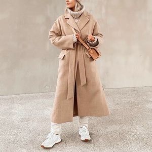 Zara limited edition wool belted coat tan